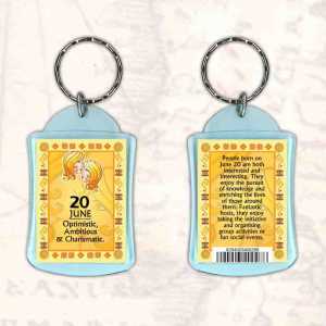 Birthday Gift Keyrings Zodiac Star Sign Keyrings 20 June Gemini