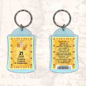 Birthday Gift Keyrings Zodiac Star Sign Keyrings 21 June Cancer
