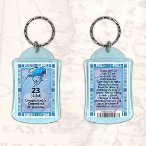 Birthday Gift Keyrings Zodiac Star Sign Keyrings 23 June Cancer