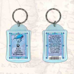 Birthday Gift Keyrings Zodiac Star Sign Keyrings 12 July Cancer
