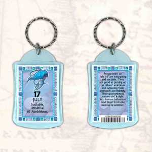 Birthday Gift Keyrings Zodiac Star Sign Keyrings 17 July Cancer