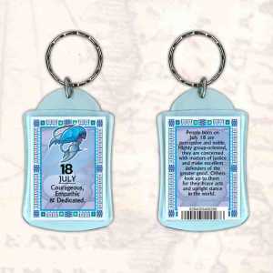 Birthday Gift Keyrings Zodiac Star Sign Keyrings 18 July Cancer
