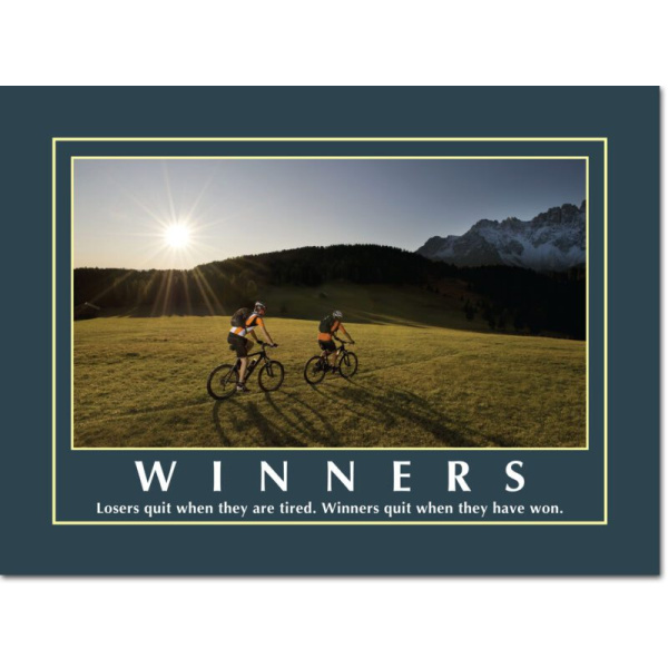 Motivational Poster Print Losers quit when