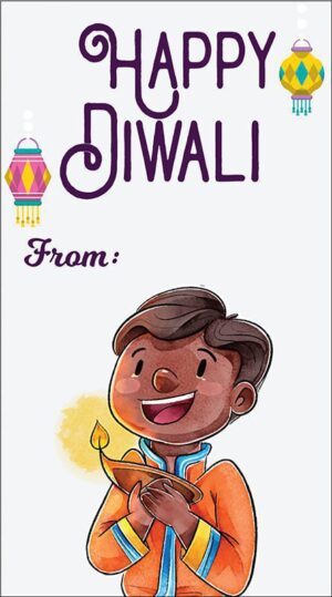 Happy Diwali Sticker Labels for Diwali Gifts Box, Gift Bags - Diwali-0045