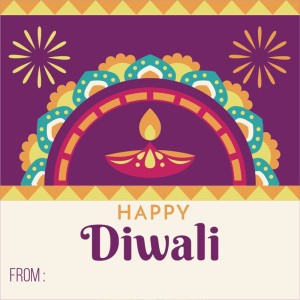 Happy Diwali Sticker Labels for Diwali Gifts Box, Gift Bags - Diwali-0052