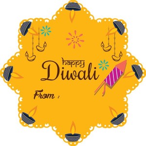 Happy Diwali Sticker Labels for Diwali Gifts Box, Gift Bags - Diwali-0055