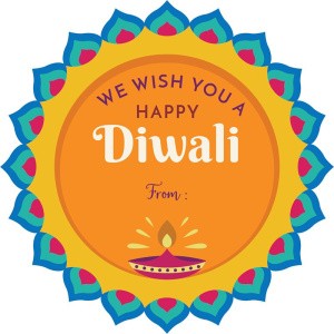 Happy Diwali Sticker Labels for Diwali Gifts Box, Gift Bags - Diwali-0056