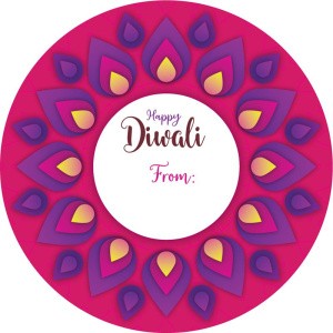 Happy Diwali Sticker Labels for Diwali Gifts Box, Gift Bags - Diwali-0064