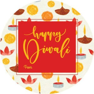 Happy Diwali Sticker Labels for Diwali Gifts Box, Gift Bags - Diwali-0098