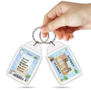 KPK 027 AUDREY Personalised Name Souvenir Keyring With Qualities