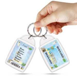 KPK 035 BERNARD Personalised Name Souvenir Keyring With Qualities