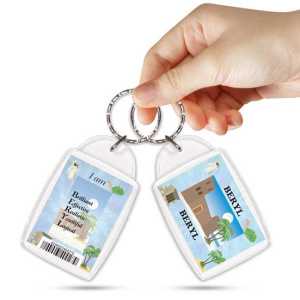 KPK 036 BERYL Personalised Name Souvenir Keyring With Qualities