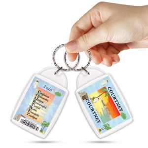 KPK 073 COURTNEY Personalised Name Souvenir Keyring With Qualities