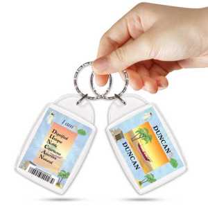 KPK 096 DUNCAN Personalised Name Souvenir Keyring With Qualities