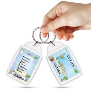 KPK 124 GILLIAN Personalised Name Souvenir Keyring With Qualities