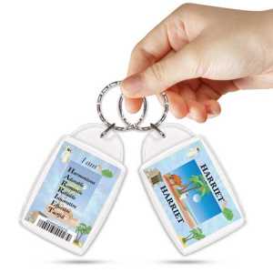 KPK 128 HARRIET Personalised Name Souvenir Keyring With Qualities