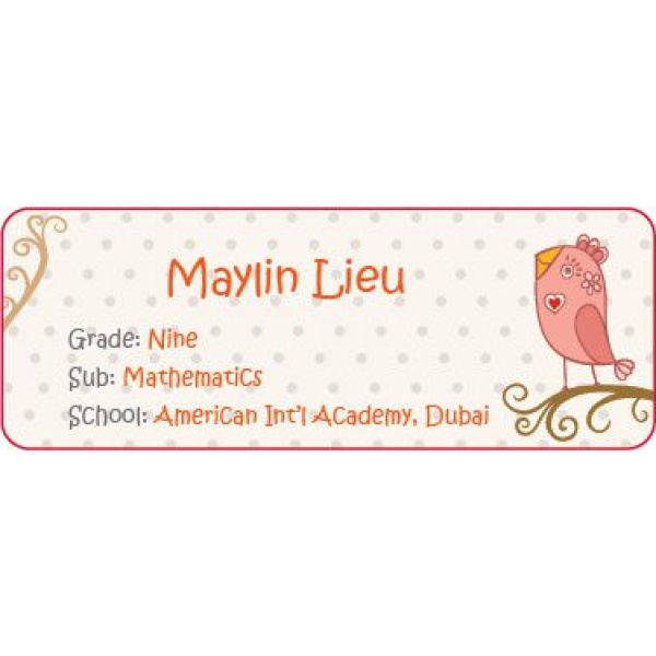 Personalised School Label 030