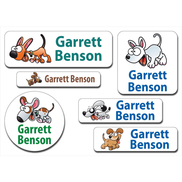 Waterproof Label for Kids Cartoon Dog 1