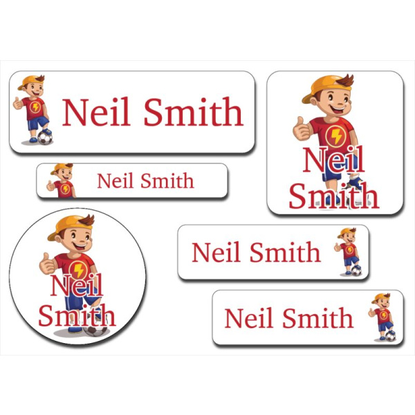 Waterproof Label for Kids boy with ball KWB 008