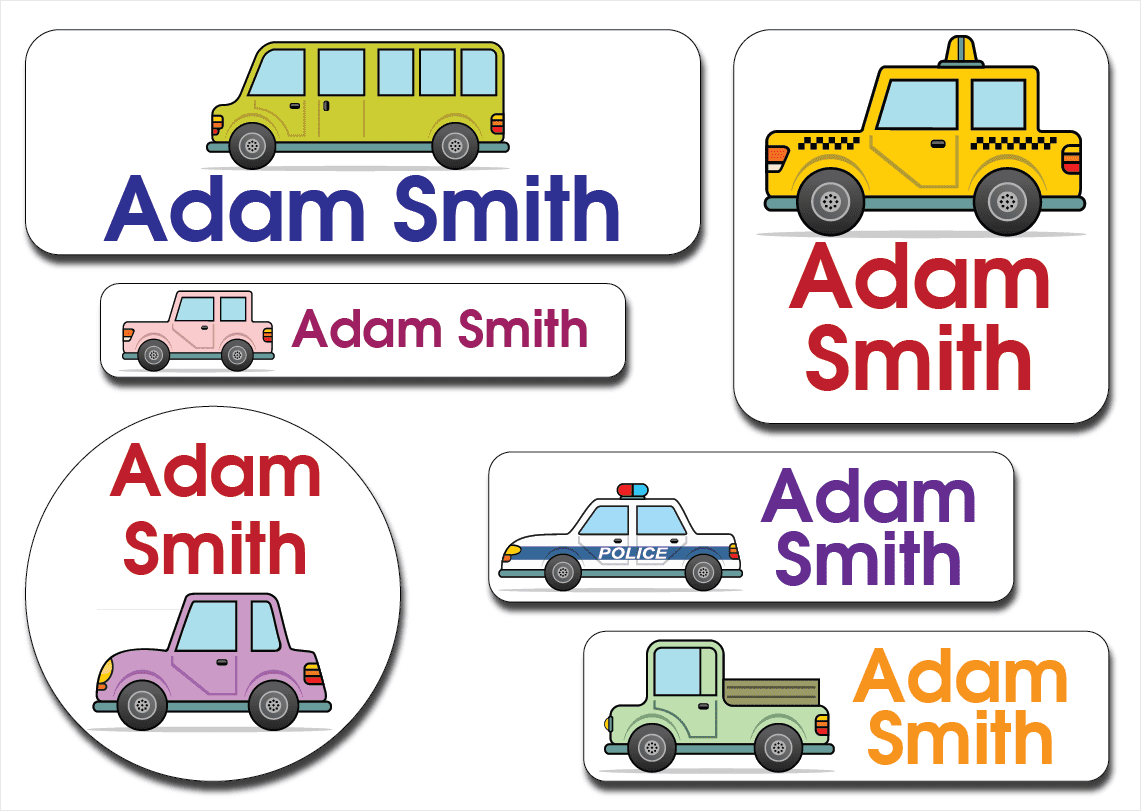 Waterproof Label for Kids cars01 KWC 013