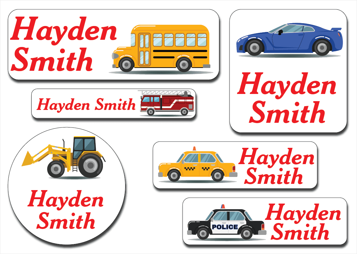 Waterproof Label for Kids cars03 KWC 015