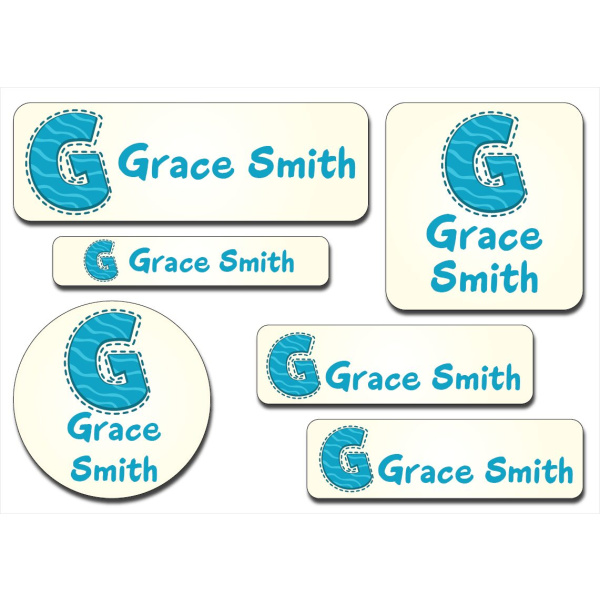 Waterproof Label for Kids childish alphabet KWC 022