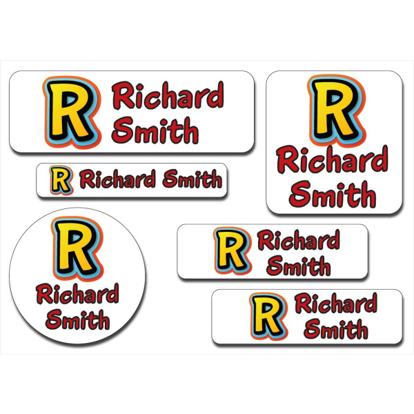 Waterproof Label for Kids comic alphabet KWC 024