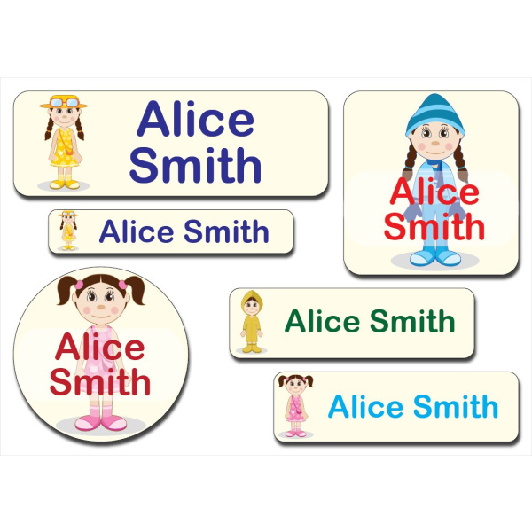 Waterproof Label for Kids girl in diff dresses KWG 002