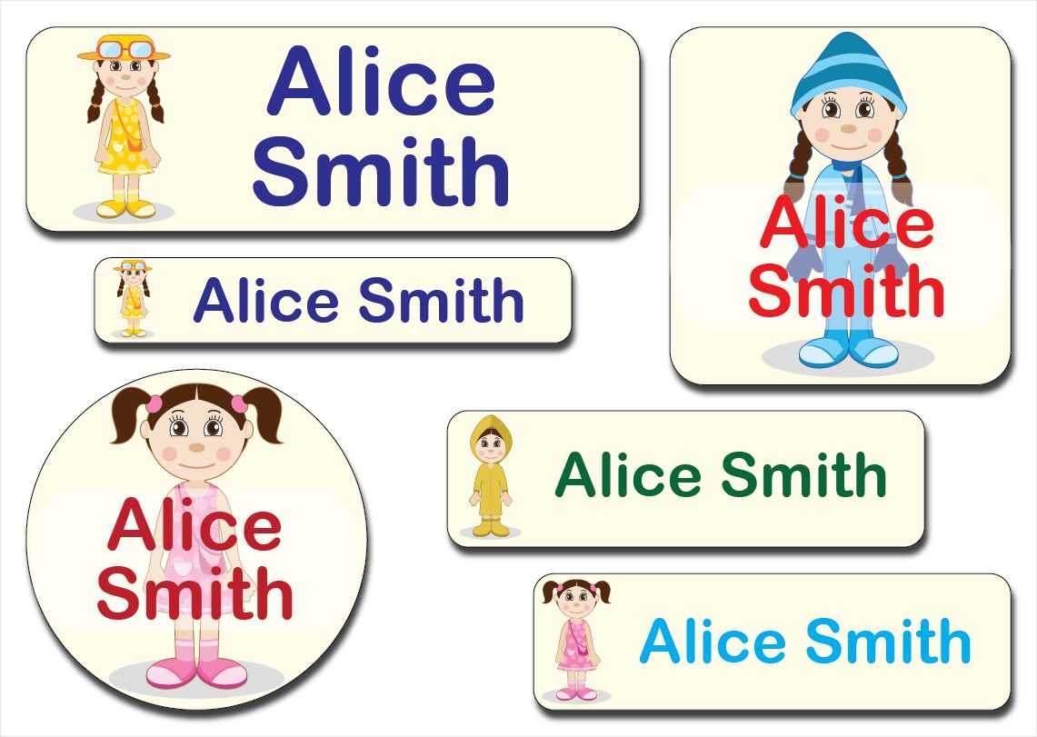 Waterproof Label for Kids girl in diff dresses KWG 002