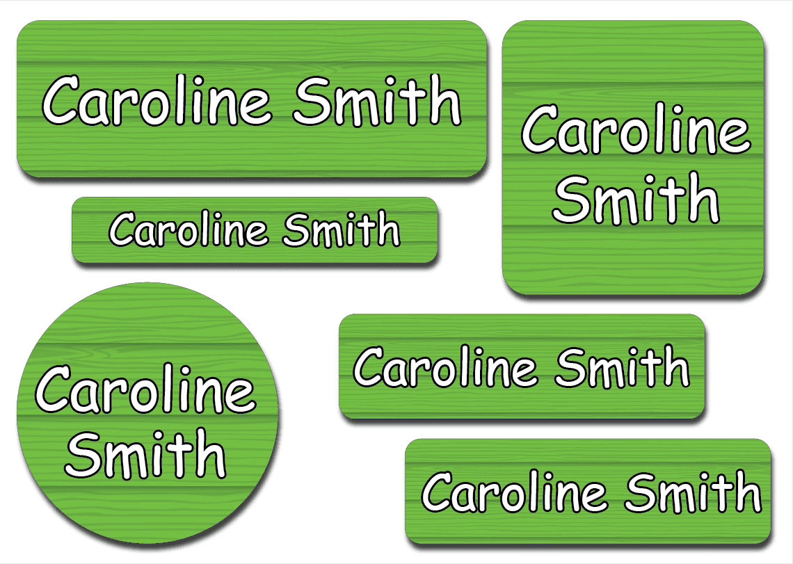 Waterproof Label for Kids green background KWG 003