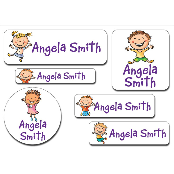 Waterproof Label for Kids happy kids jumping KWH 002