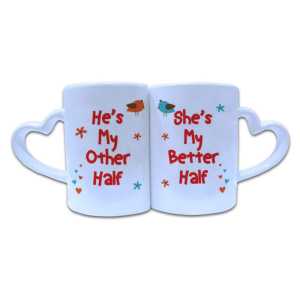 Valentine Couple Mug Heart Shape 012