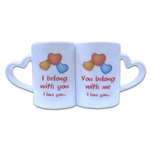 Valentine Couple Mug Heart Shape 015