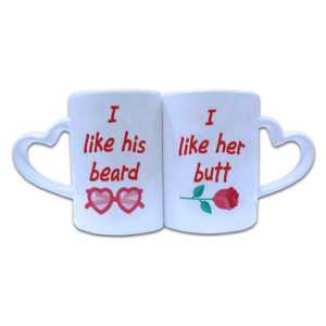 Valentine Couple Mug Heart Shape 017
