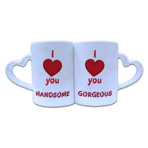 Valentine Couple Mug Heart Shape 018
