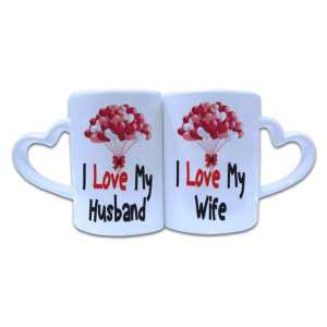Valentine Couple Mug Heart Shape 023