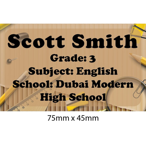 Personalised School Book Label