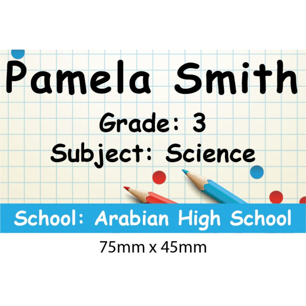 Personalised School Book Label