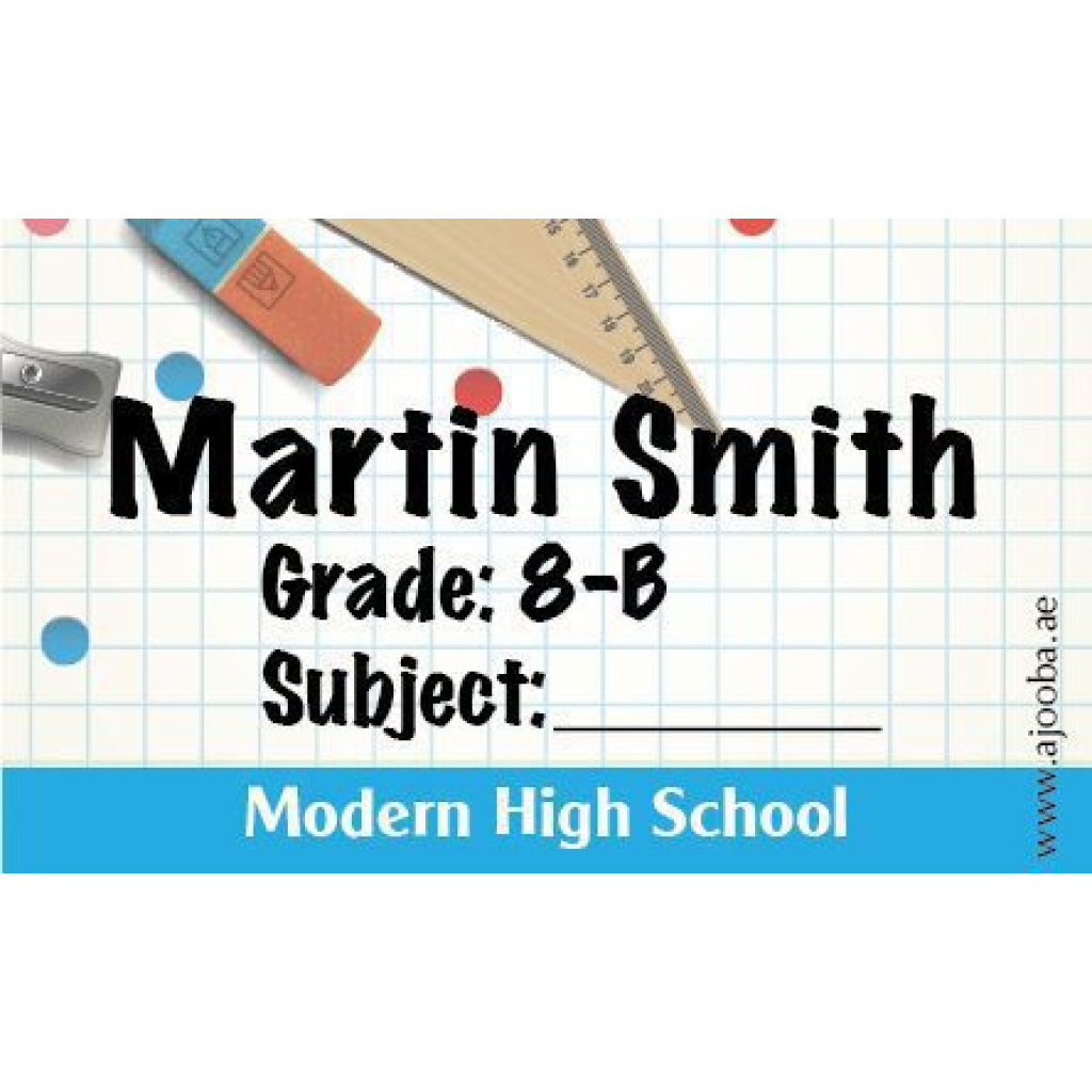 40 Personalised School Label 0258