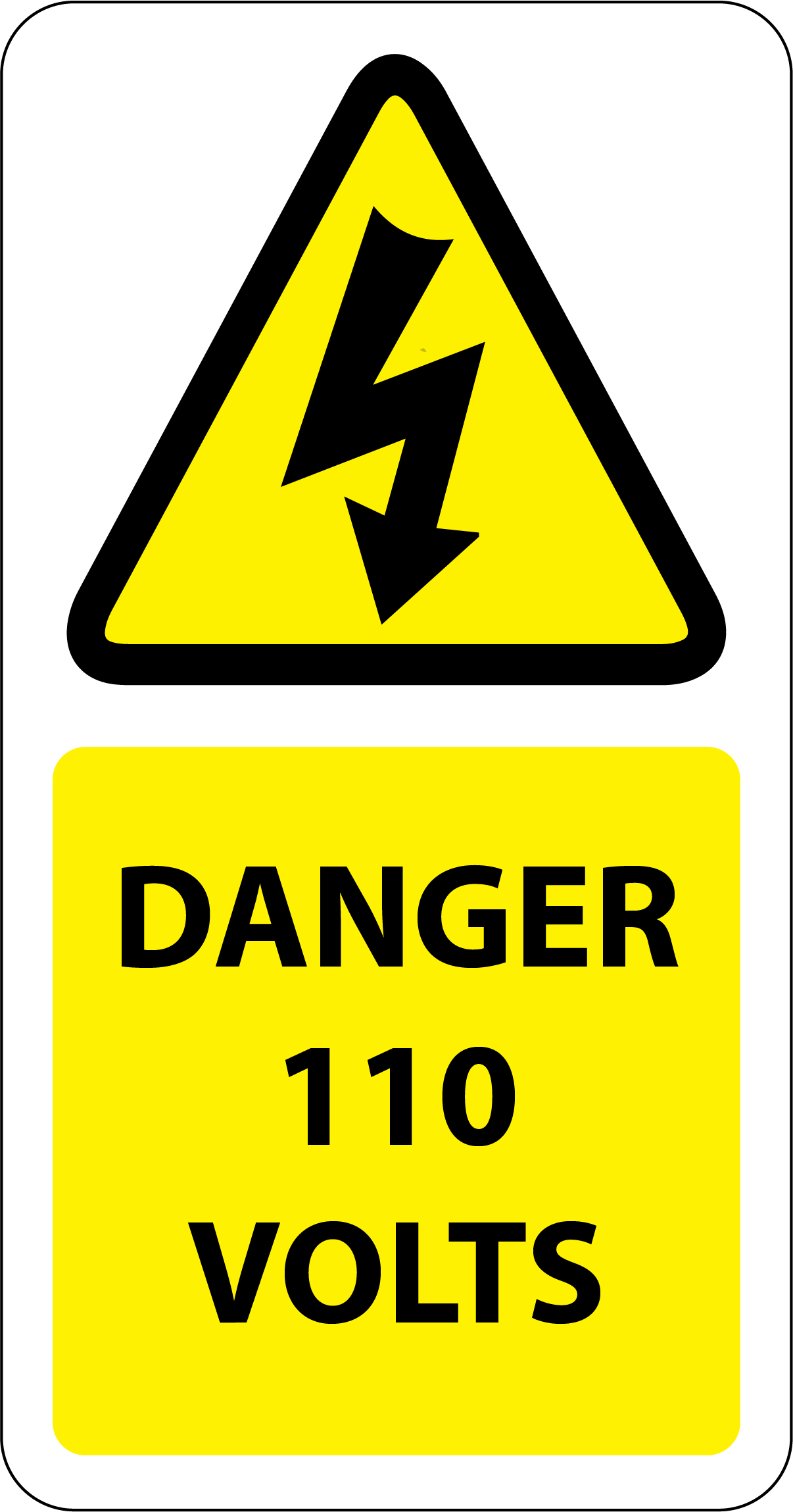 110 Volts Labels 25x50mm