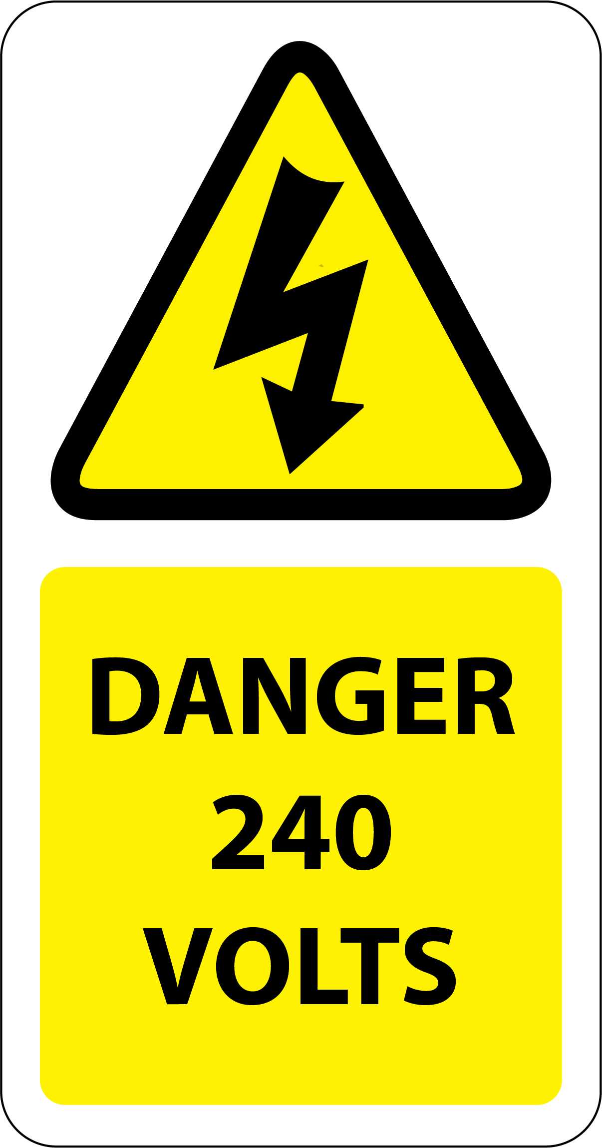 240 Volts Stickers 25x50mm 2 AJSNSTNE198