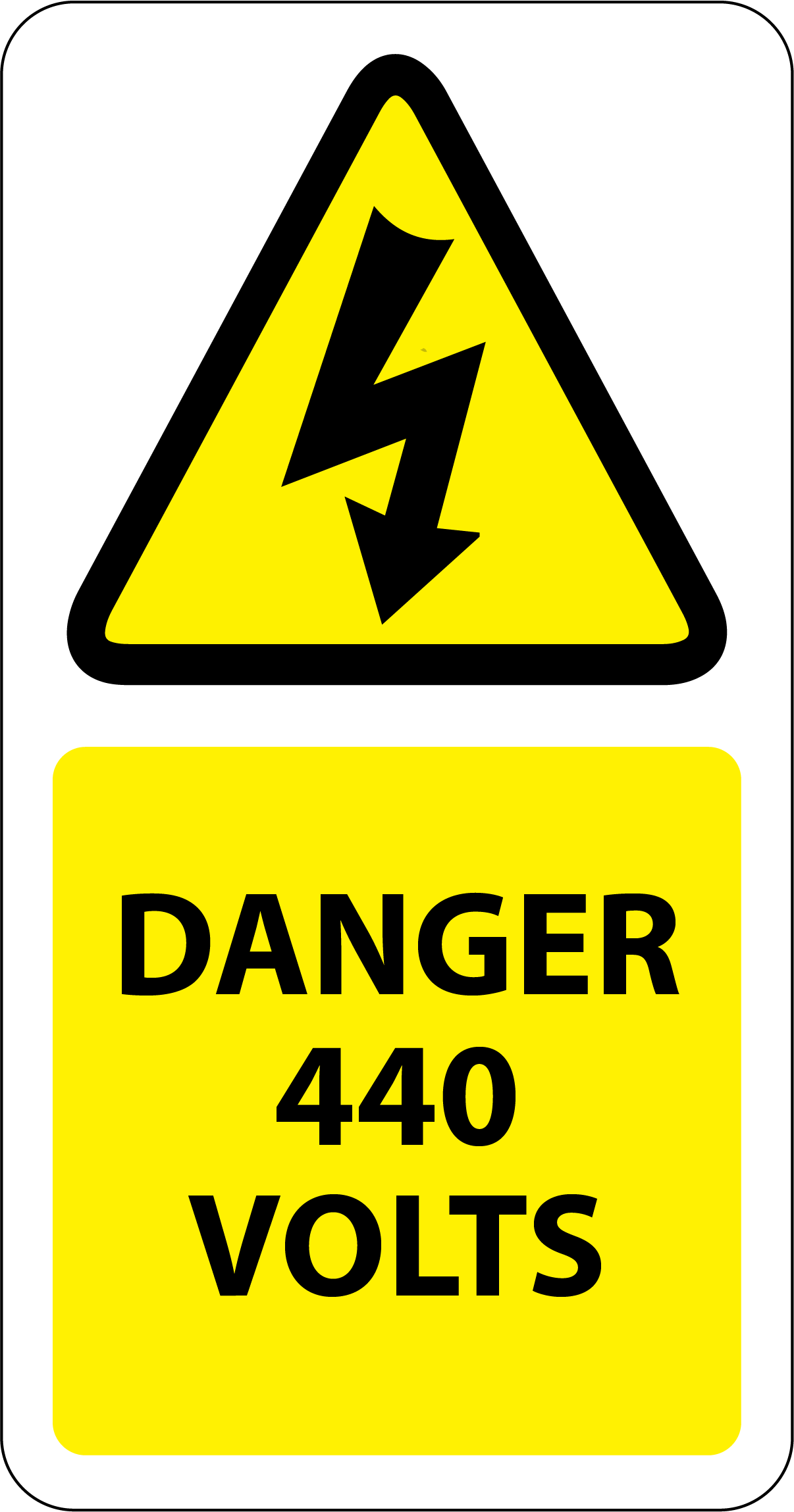 440 Volts Labels 25x50mm