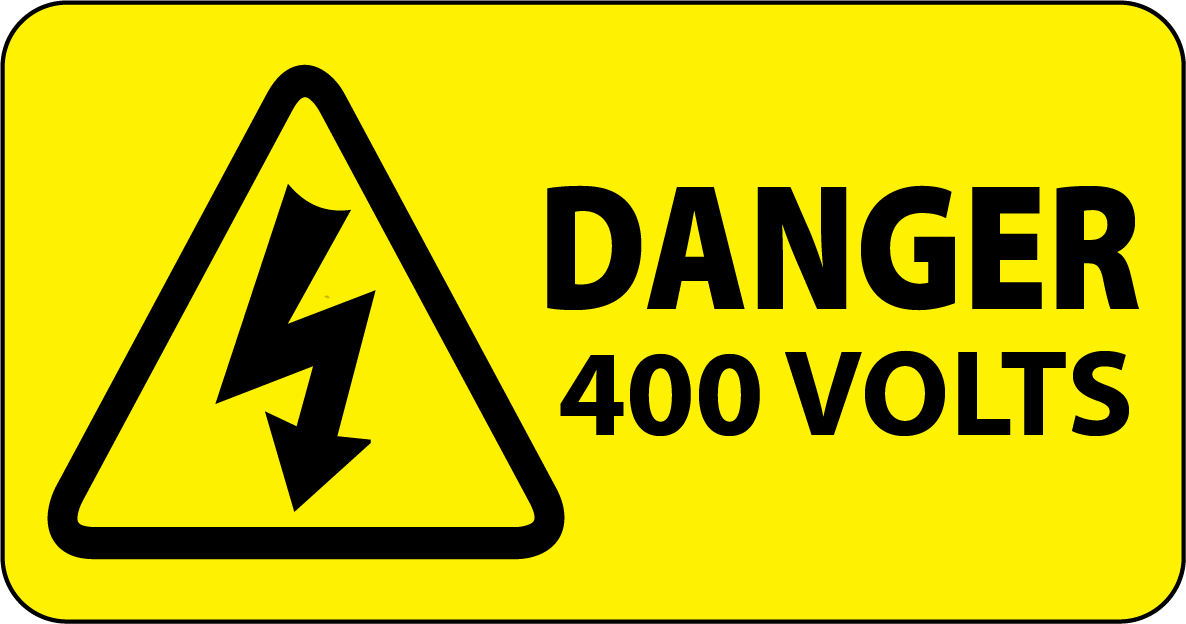 Danger 400 Volts Labels 63x33mm