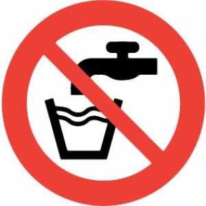 Not Drinking Water Labels 100mm