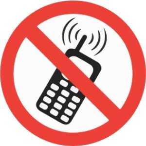 No Mobile Phones Labels 70mm
