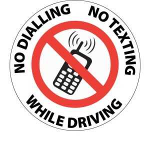 No Dialling While Driving Double Sided Window Sticker 50mm