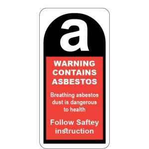 Warning Contains Asbestos Labels 25x50mm
