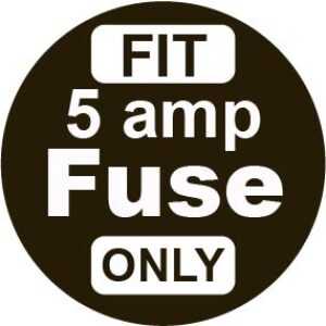5 Amp Fuse Labels 20mm