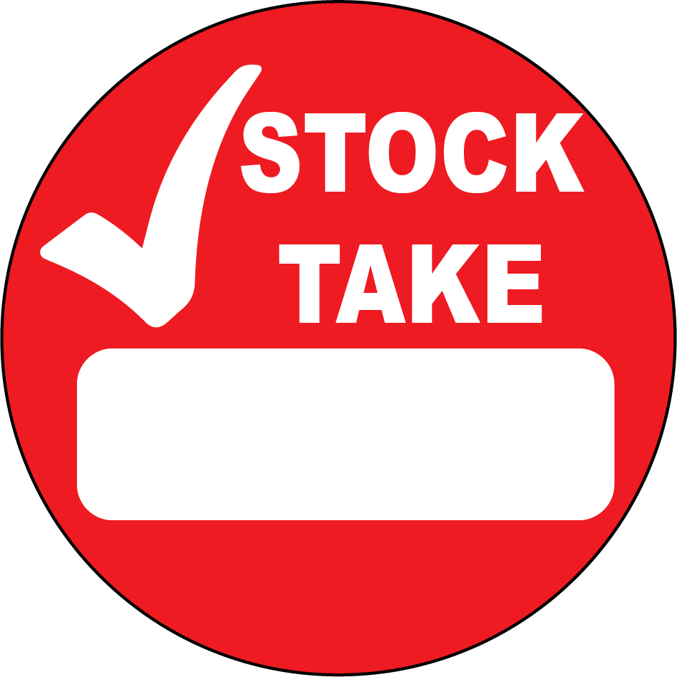 Red Stock Take Labels 50mm