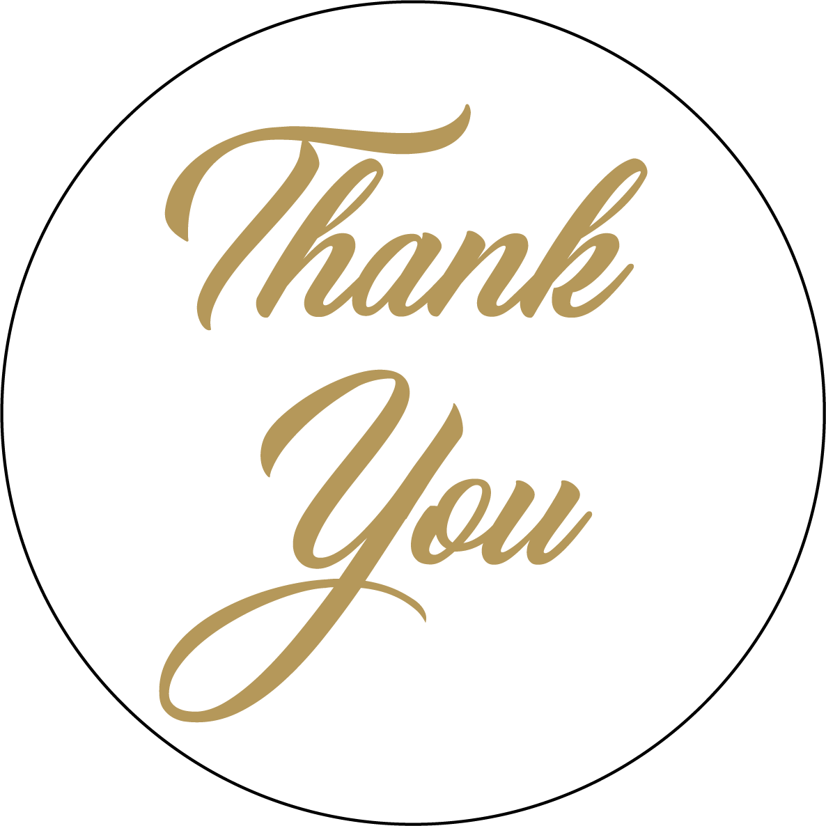 Gold Thank You Stickers 40mm